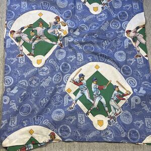 Vintage 1991 MLB Major League Baseball Twin Bed Flat Sheet.